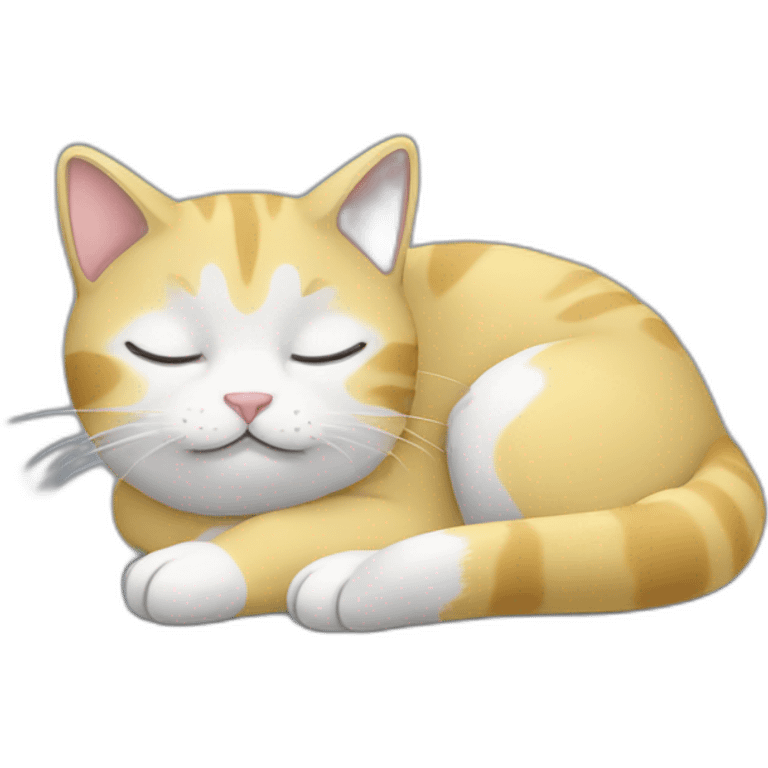 grey-and-yellow-mixed-cat-with-white-paws-sleep emoji