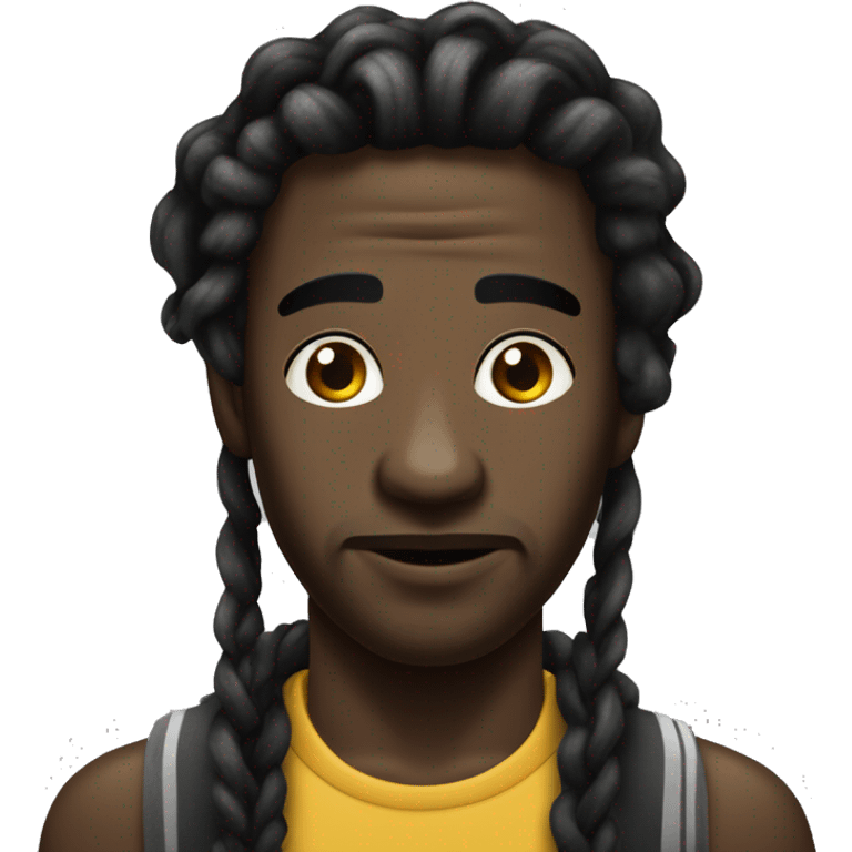 Homme noir du ghetto avec des locks longue emoji