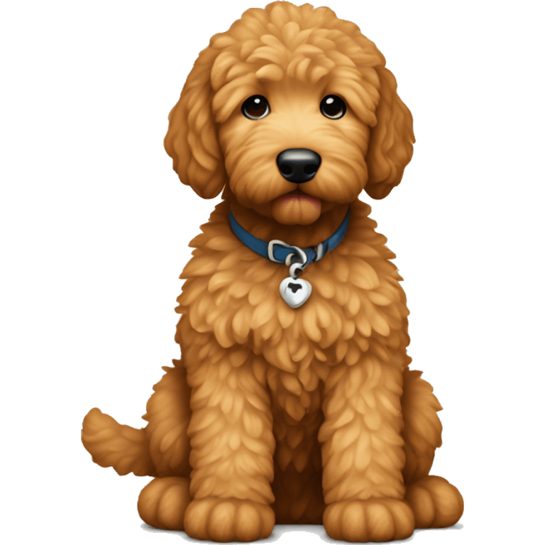 Ginger golden doodle. Baby. Full body sitting down emoji