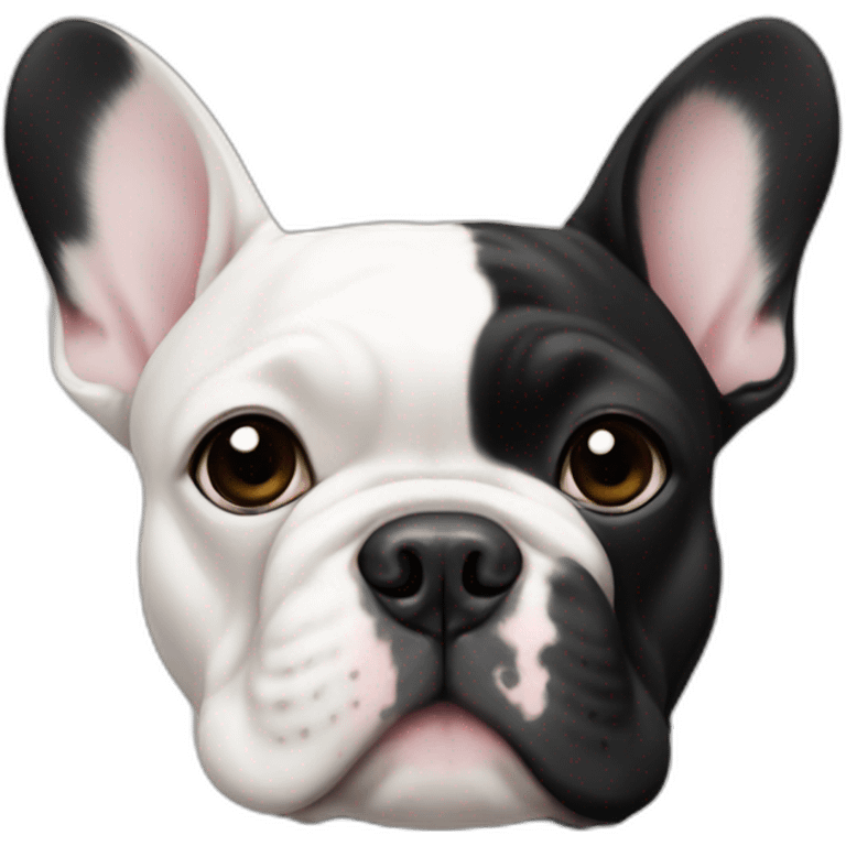 White French bulldog with black on the left side emoji