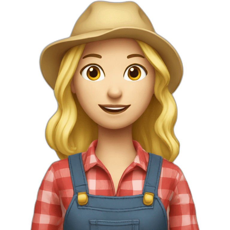 blonde farmer girl cutre emoji