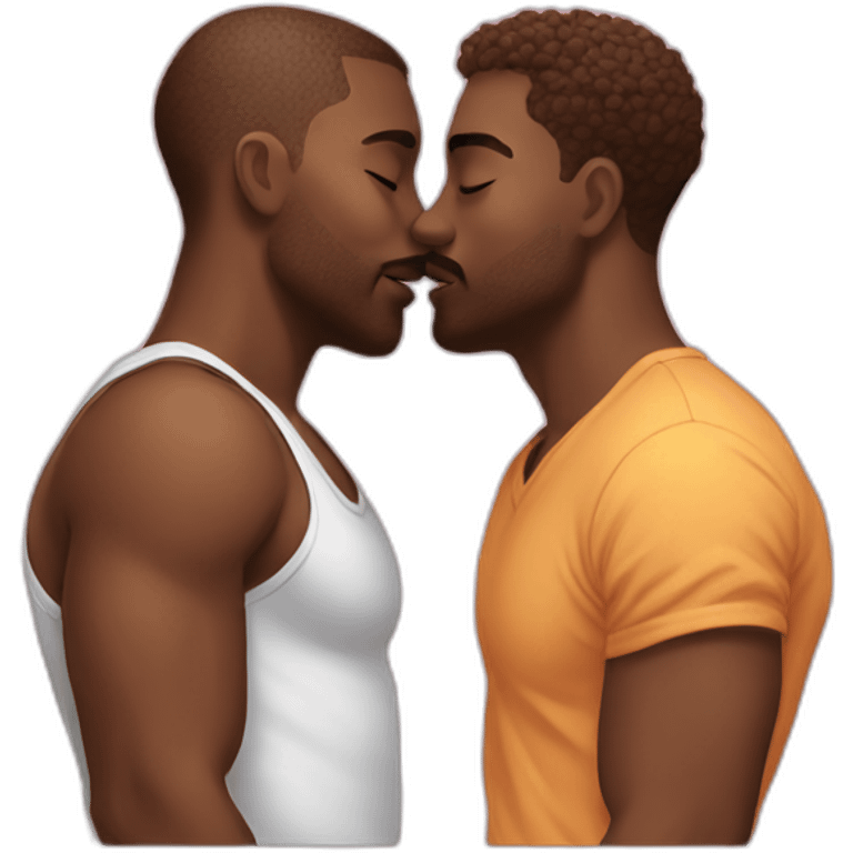 gay men kissing hot emoji