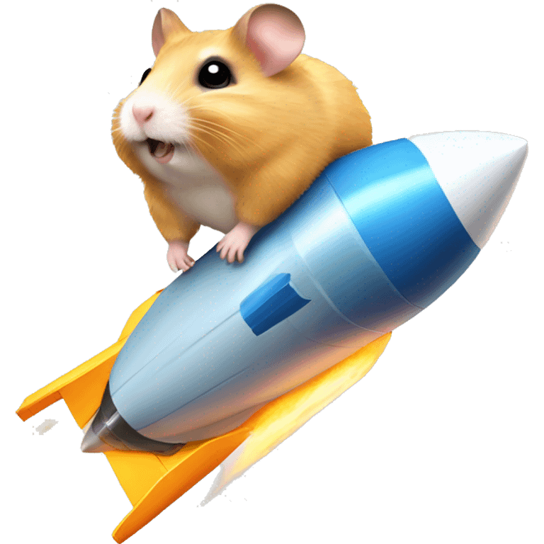 Hamster on Lance rocket emoji