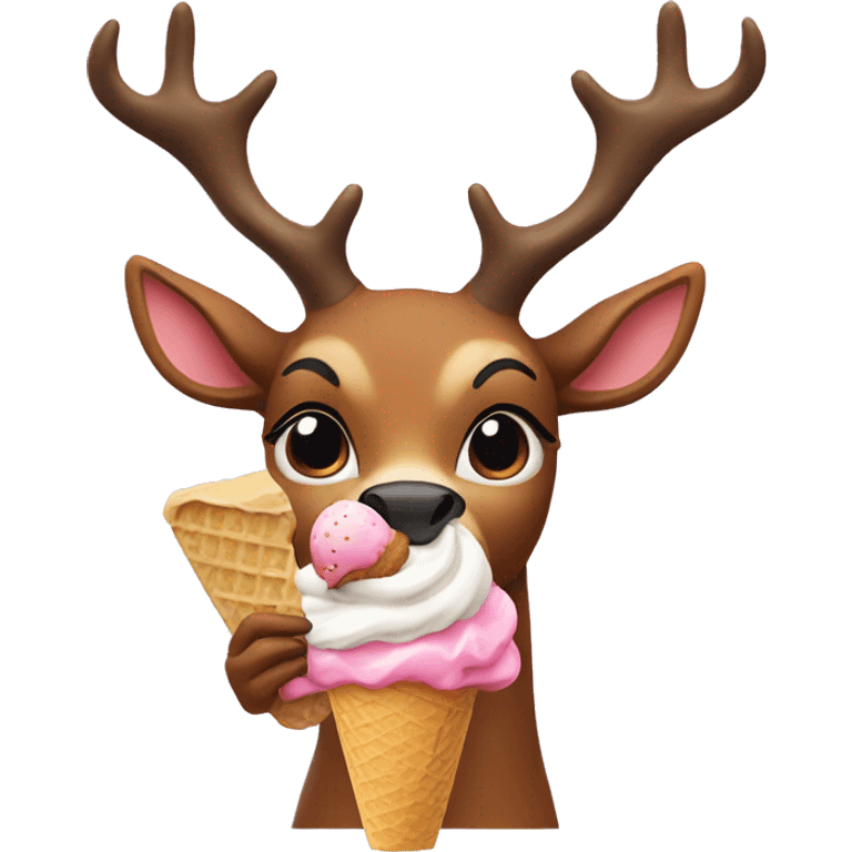 deer eating ice cream emoji