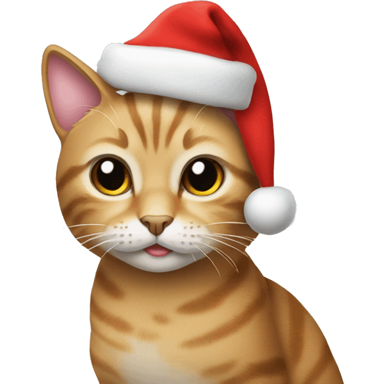 Cat with a Christmas hat emoji