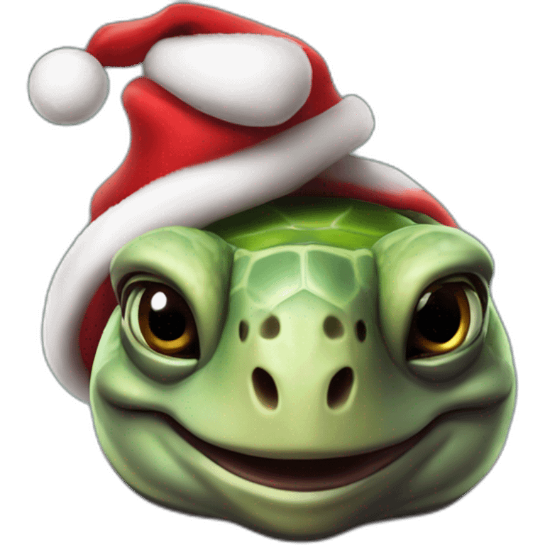 Bodybuilder turtle CrossFit Santa hat emoji