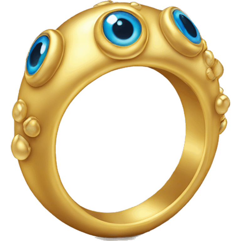 thin gold ring studded with eyeballs emoji