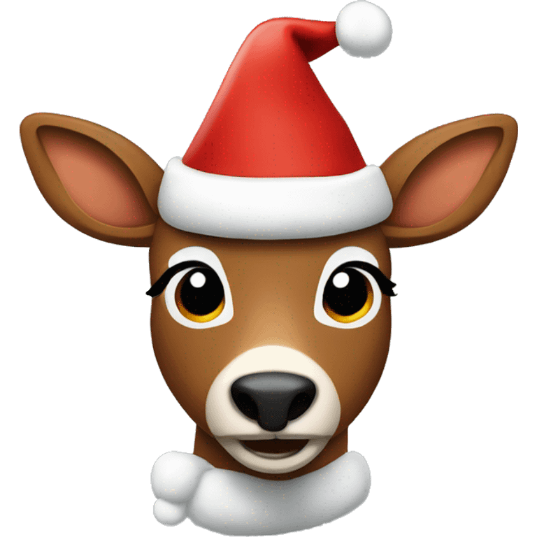 rudolph wearing a santa hat emoji