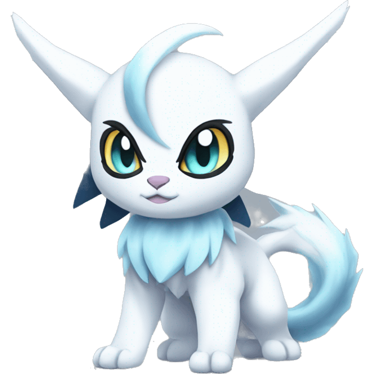 Edgy Cool Kawaii Chibi Baby Absol-Silvally-Vaporeon-Absol-Pokémon Full Body emoji