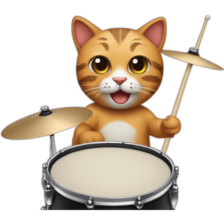 cute cat drummer emoji