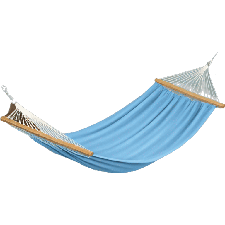 Realistic camping light blue  hammock lisolated. emoji