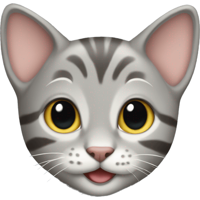 Happy Gray Tabby kitten emoji