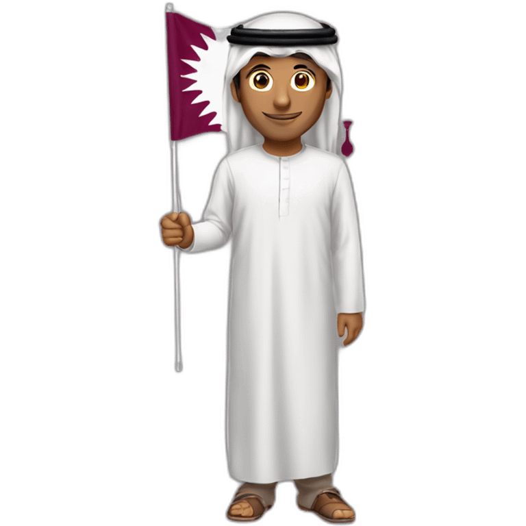 Arabic men holding Qatar flag emoji