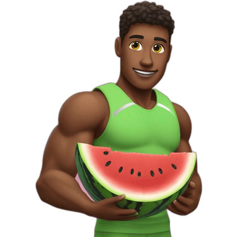 enotic athlete with a watermelon emoji