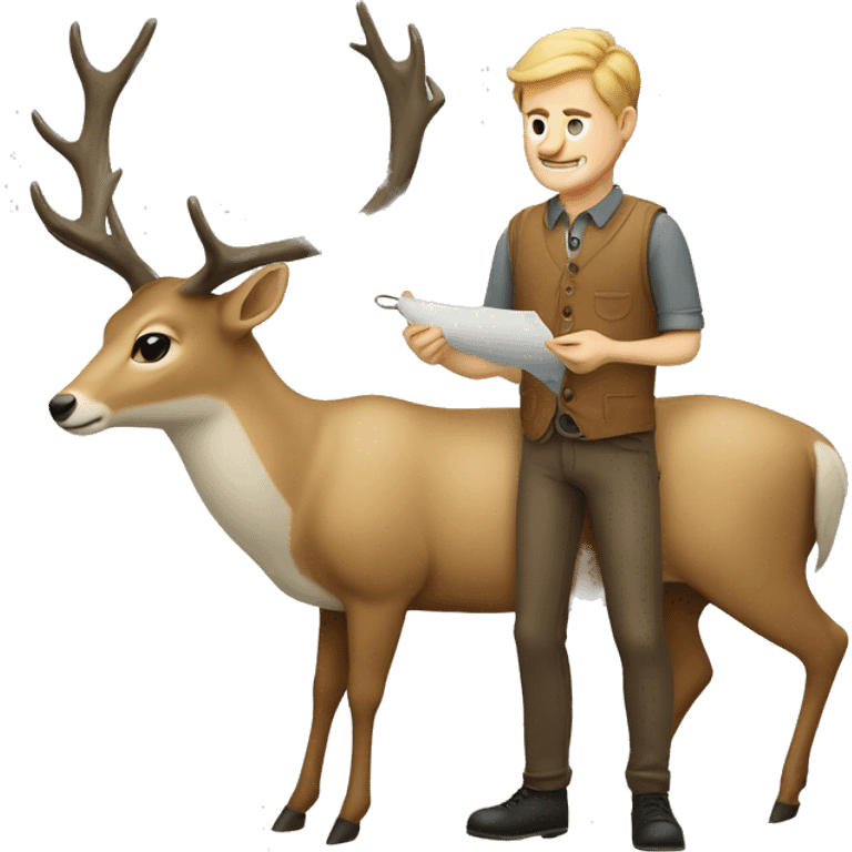 white guy deer sewing emoji