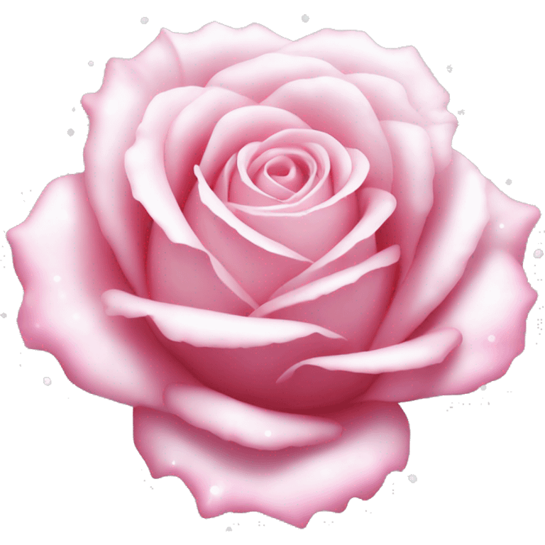 Pretty pink end white rose with glitters emoji