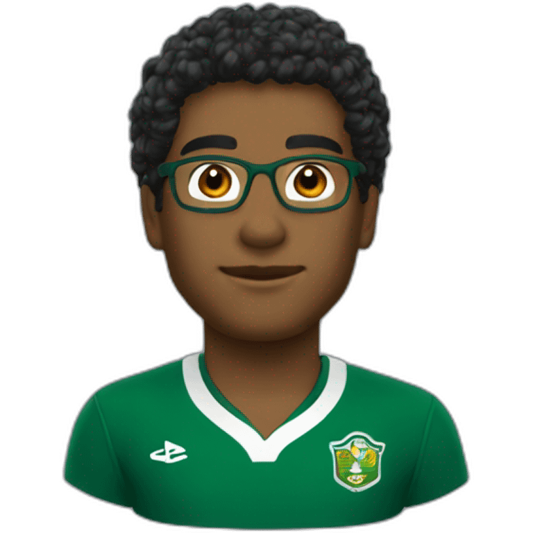 garoto-cabelo negro - óculos - roupa do palmeiras emoji