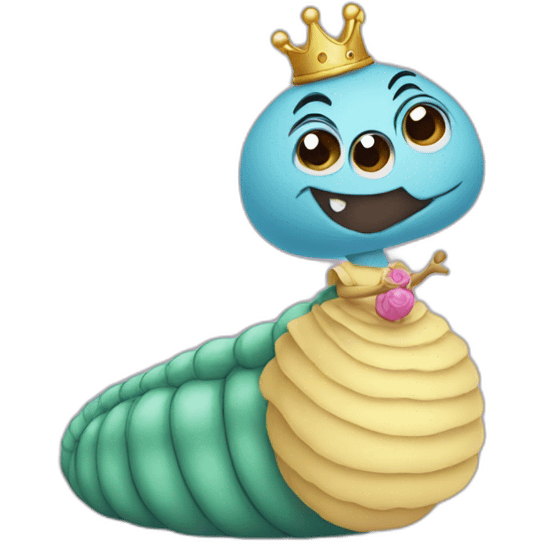 Worm with a princess dress emoji