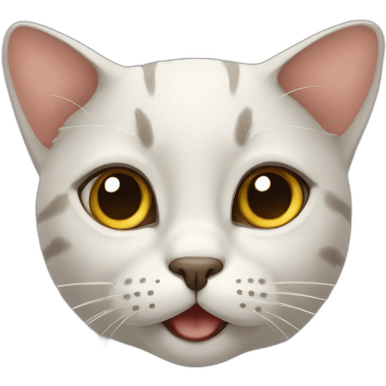 Cat branca língua  emoji