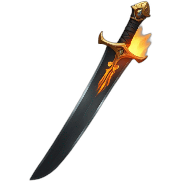 Black Sword with Fire Aura emoji