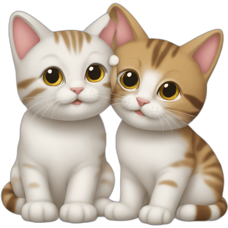 Deux chats qui font un bébé chat emoji