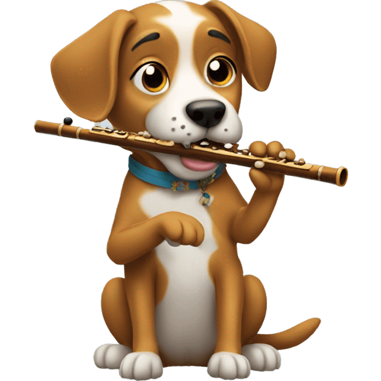 Dog playing the flute  emoji