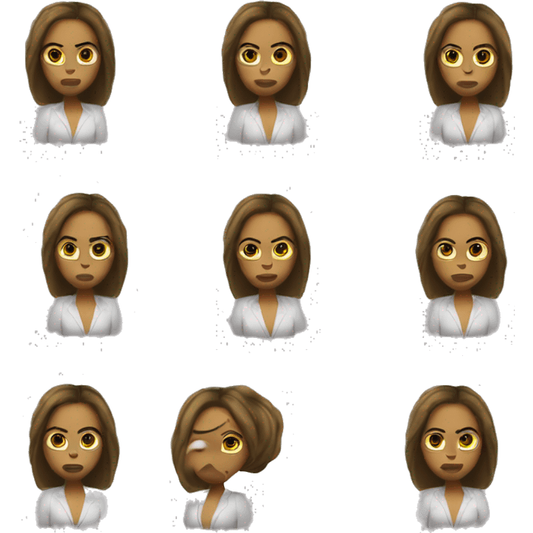 Beyonce in full body with a sad face emoji