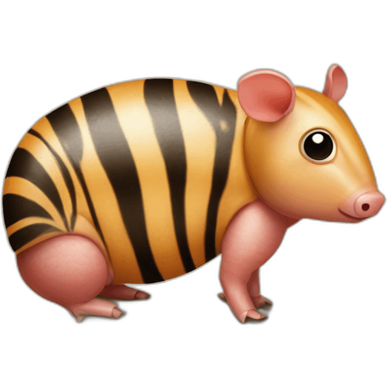 Tiger striped pig armadillo cow centipede insect emoji