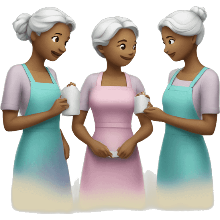 three caring women emoji