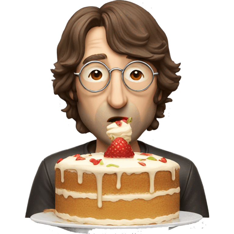 john lennon eating cake  emoji