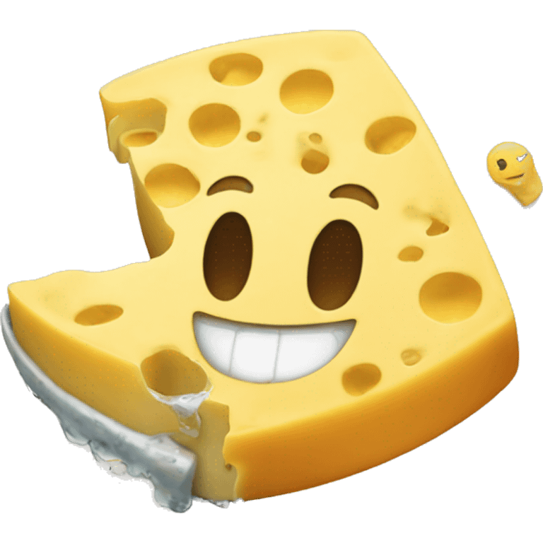 Laughing cheese with squids all around emoji