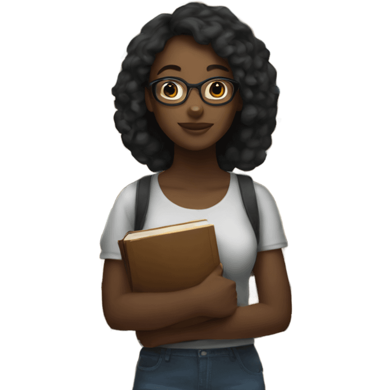 black girl with books  emoji