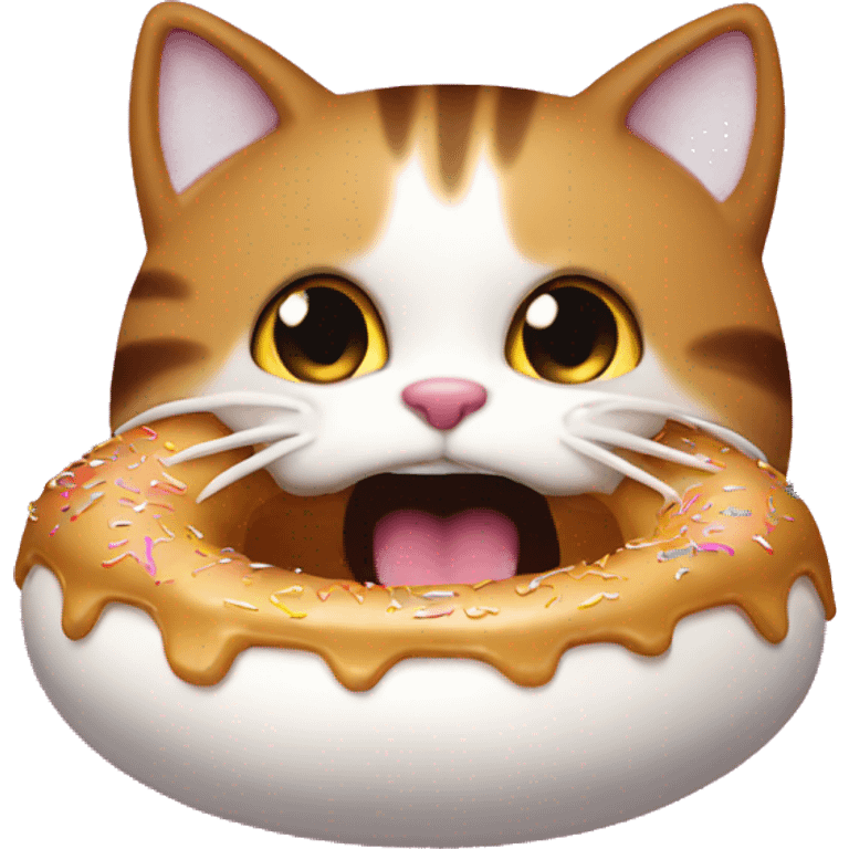 "cat eating donut" emoji