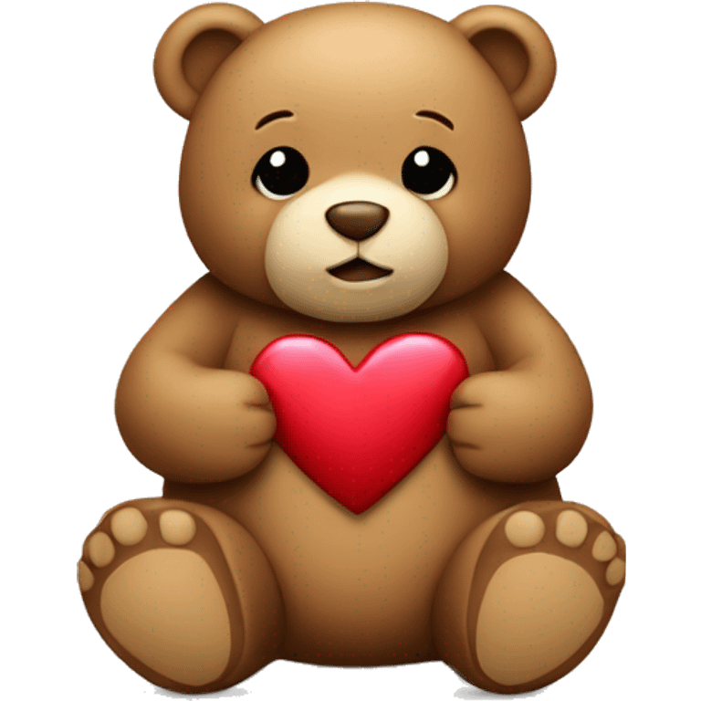 teddy bear holding a heart  emoji