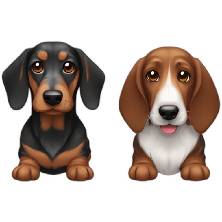 Wirehaired Dachshund and Basset Hound emoji