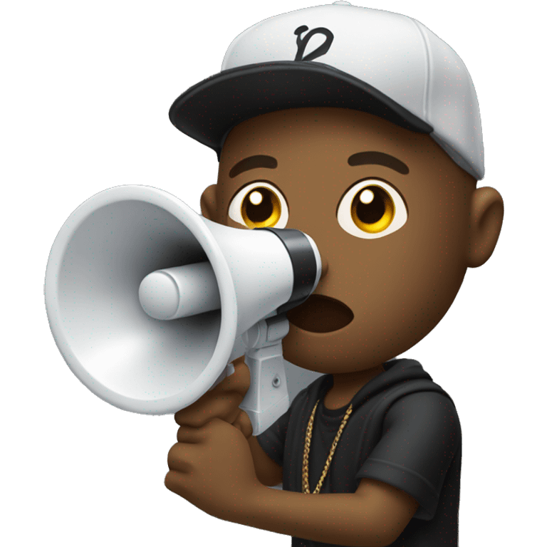 rapper with a megaphone emoji