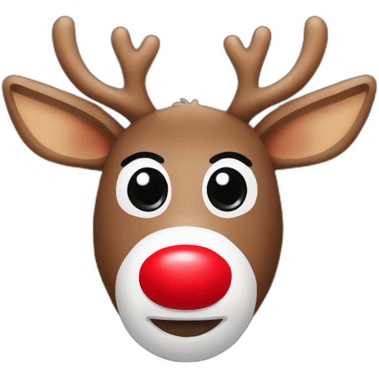 Rudolph head with red nose emoji