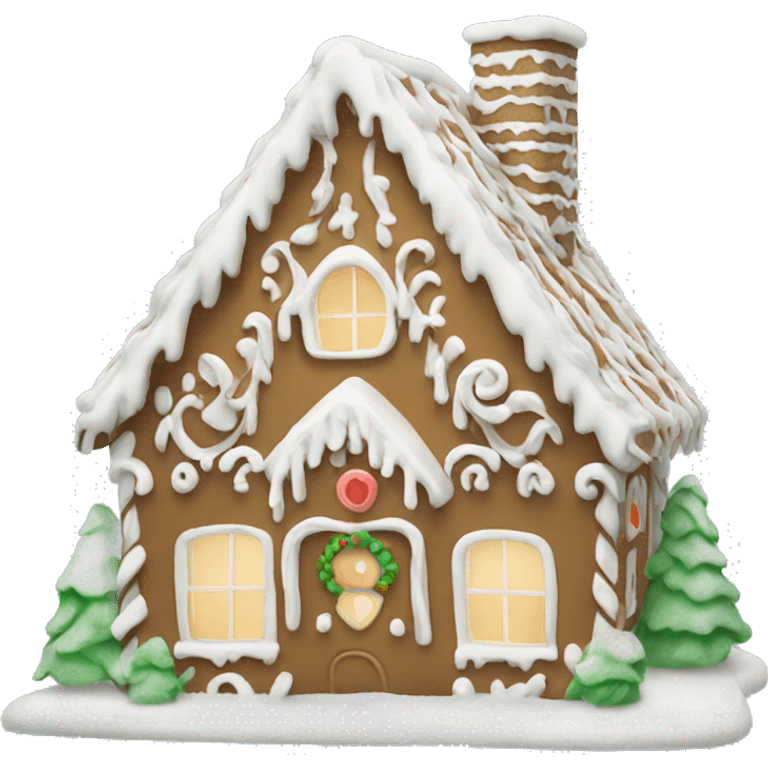 White gingerbread house emoji