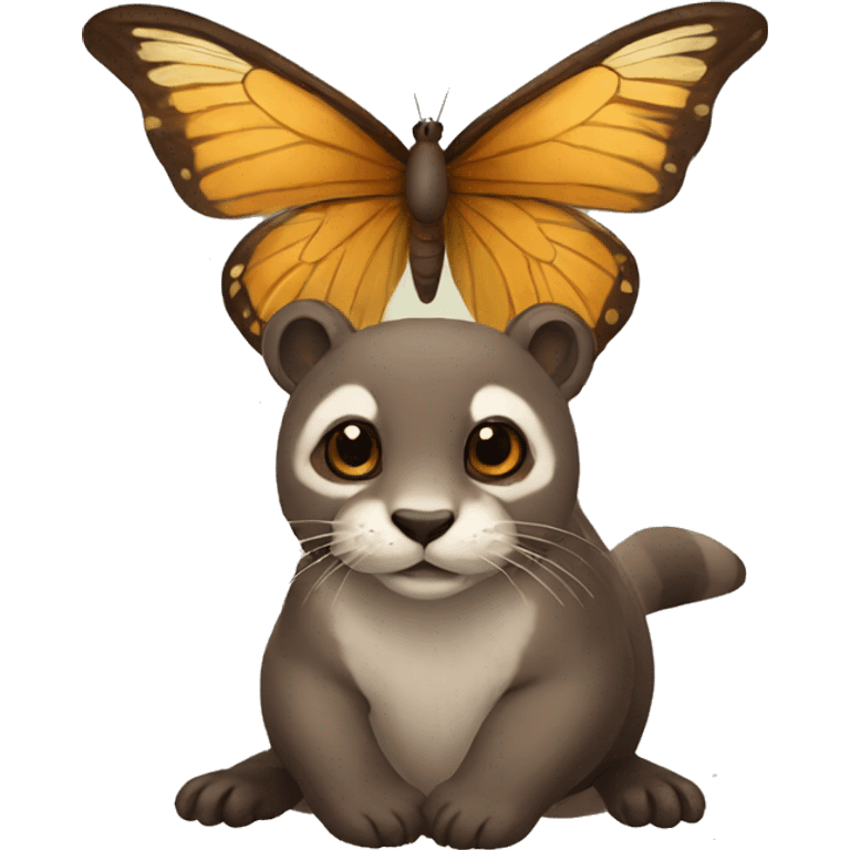 Butterfly with an otter body  emoji