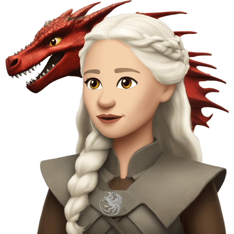 Daenerys Targaryen from game of thrones with a dragon emoji