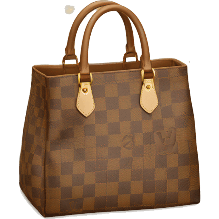 beige checkered louis vuitton tote emoji