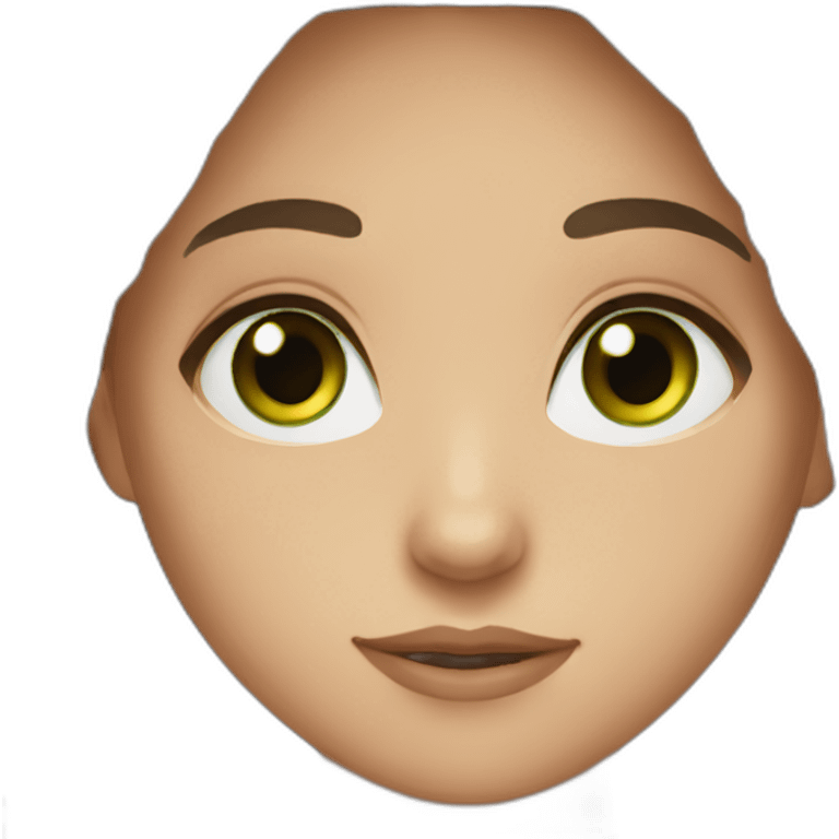 Brown hair green eyes girl emoji