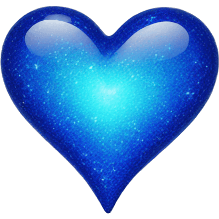 Deep blue sparkling love heart emoji