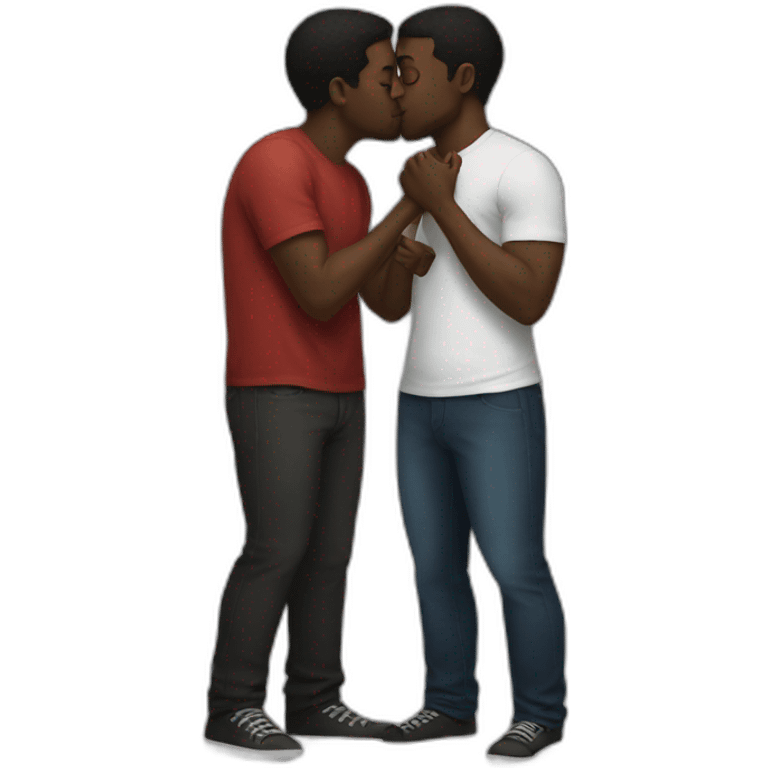 black men kissing emoji