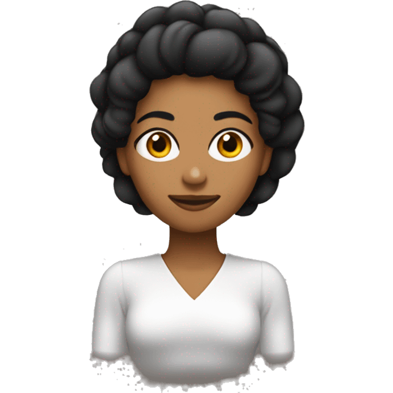 Mujer de piel morena pelo negro largo emoji