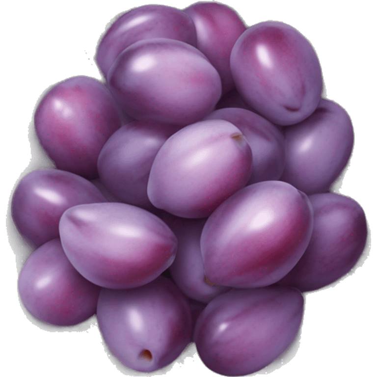 A white bowl of light purple sugar plums emoji