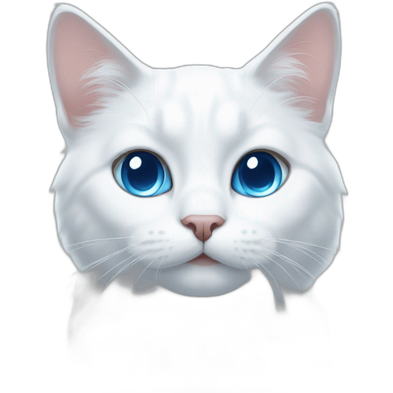 white cat with blue eyes emoji