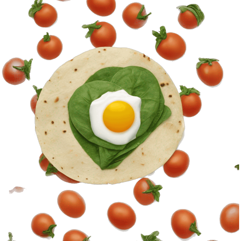 spinach feta egg white tomato tortilla wrap emoji