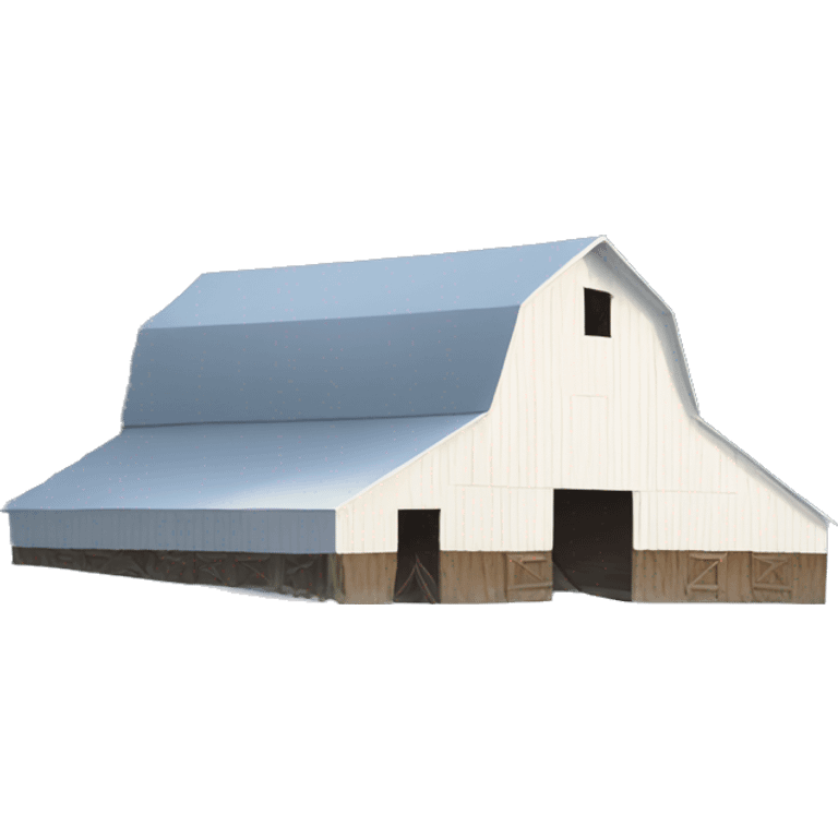 White barn with snow emoji