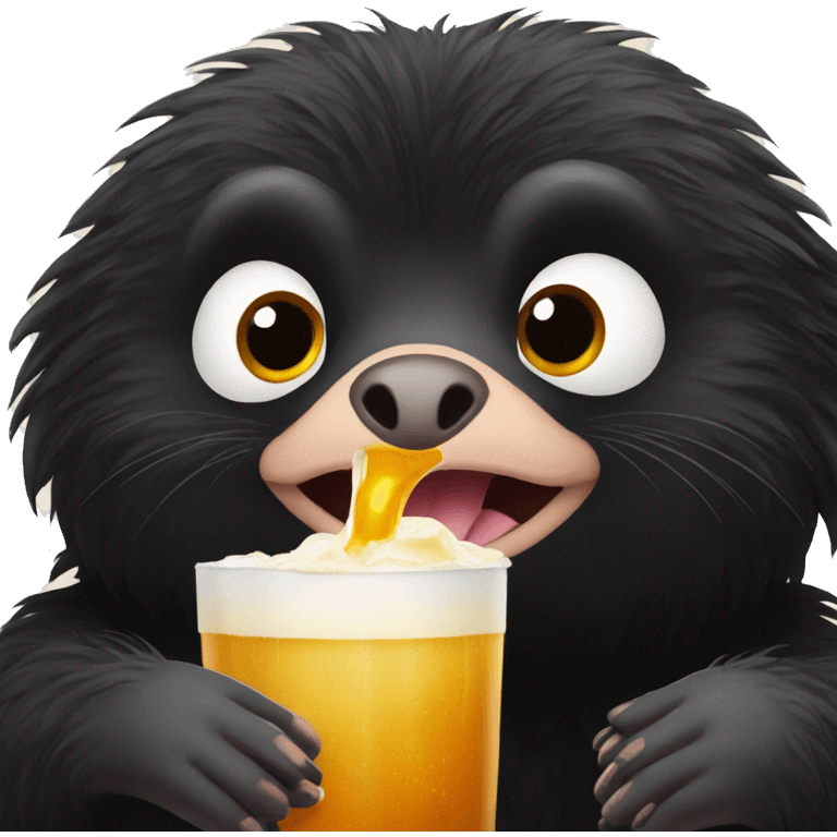 Niffler drinking butterbeer   emoji